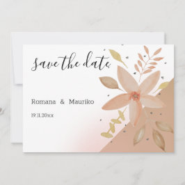 Tarjeta plana floral de terracota boho para guarda