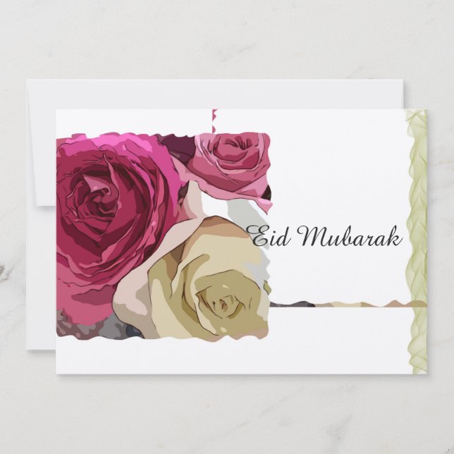 Tarjeta plana floral especial sólo para este Eid (Anverso)