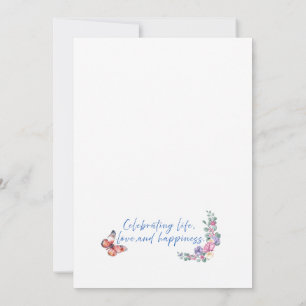 Tarjeta plana Floral Heart Happy Birthday