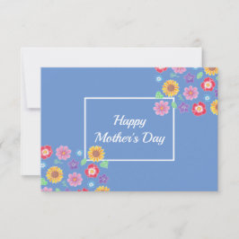 Tarjeta plana floral simple del día de la madre