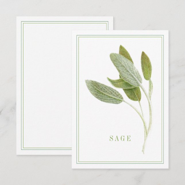 Tarjeta plana FRESCO SAGE 3.5x5 (Anverso / Reverso)