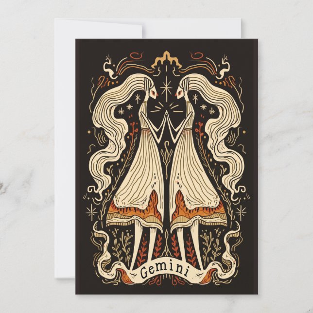 Tarjeta plana - Gemini Celestial Zodiac Art (Anverso)