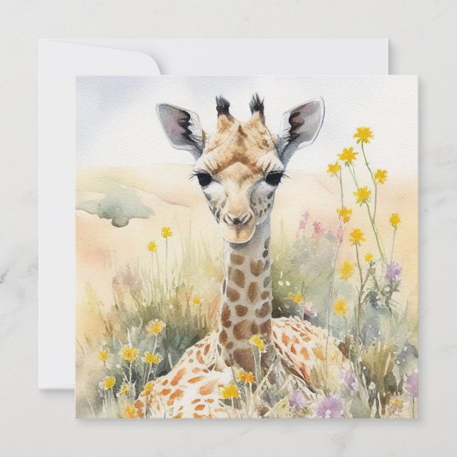 Tarjeta plana Giraffe (Anverso)
