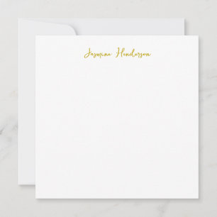 Tarjeta plana Gold Color Caliligraphy