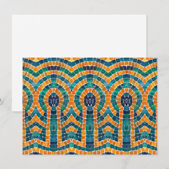 Tarjeta plana GOLD ICONS MOSAIC 4.5x6.25 (Anverso / Reverso)