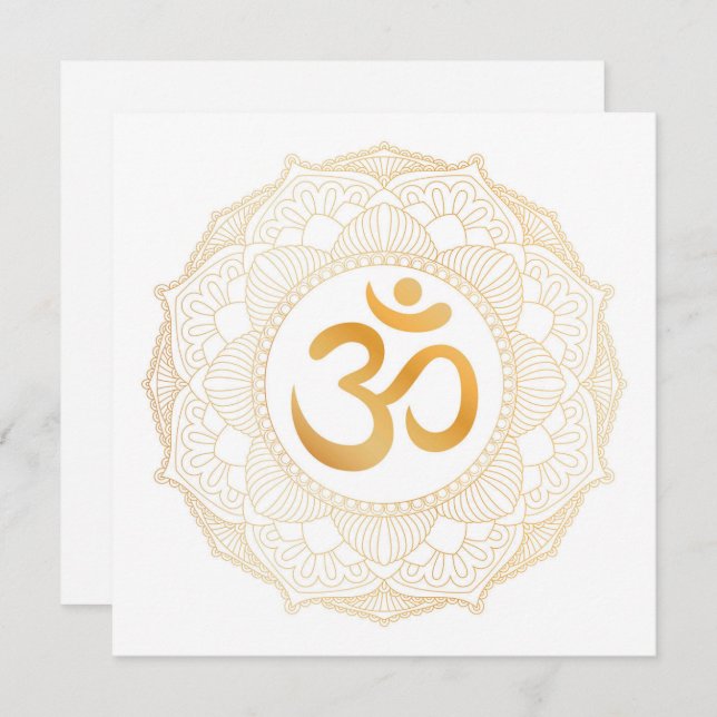 Tarjeta plana: GOLD MANDALA & OHM (Anverso / Reverso)
