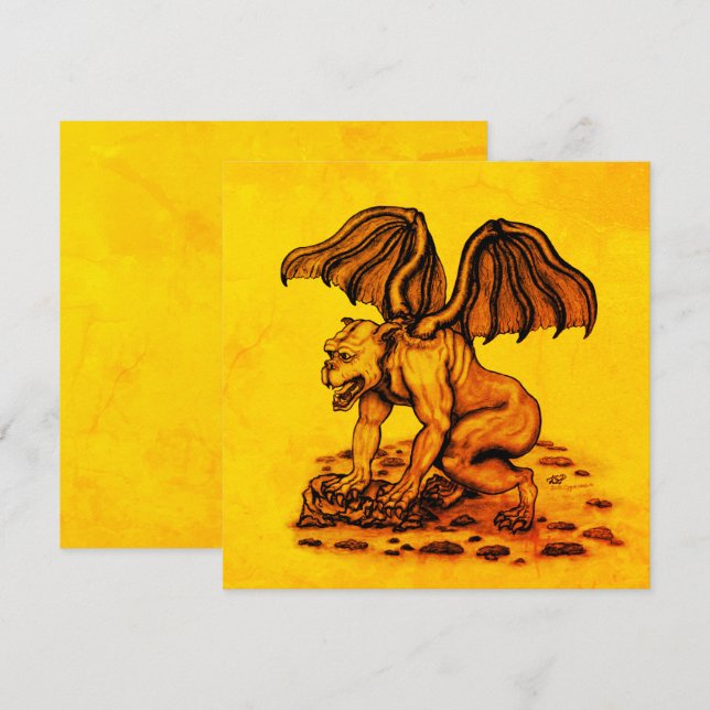 Tarjeta plana Golem Gargoyle (Anverso / Reverso)