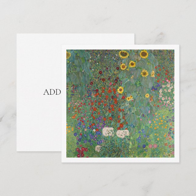 TARJETA PLANA : GUSTAV KLIMT : JARDÍN DE GRANJA (Anverso / Reverso)