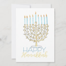 Tarjeta plana Hanukkah