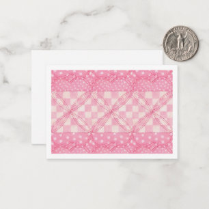 Tarjeta plana II PINK HEART QUILT 3.5x2.5