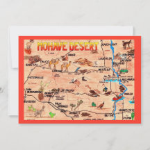 Tarjeta plana ilustrada con colores del desierto d