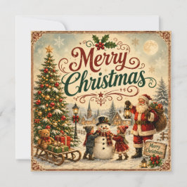 tarjeta plana infantil vintage
