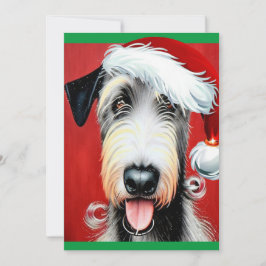 Tarjeta plana irlandesa Wolfhound Navidades capric