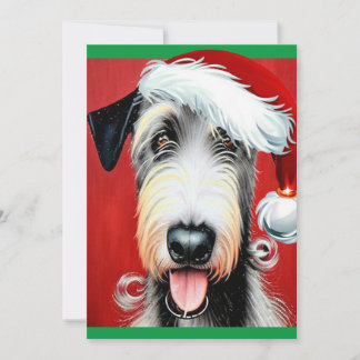 Tarjeta plana irlandesa Wolfhound Navidades capric
