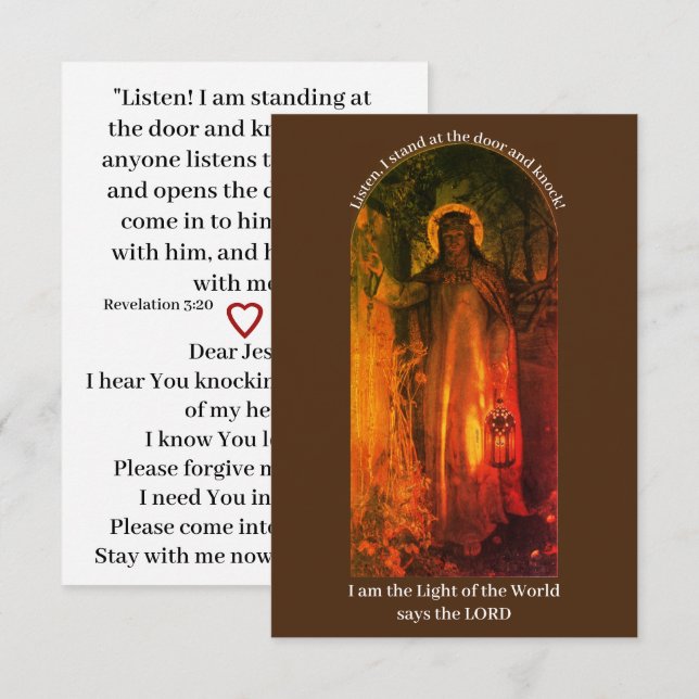 Tarjeta plana Jesús Light of the World (Anverso / Reverso)