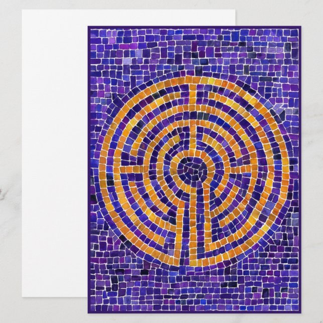 Tarjeta plana LABYRINTH MOSAIC 6.5x8.75 (Anverso / Reverso)