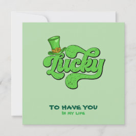 Tarjeta plana Lucky Shamrock St. Patrick's Day