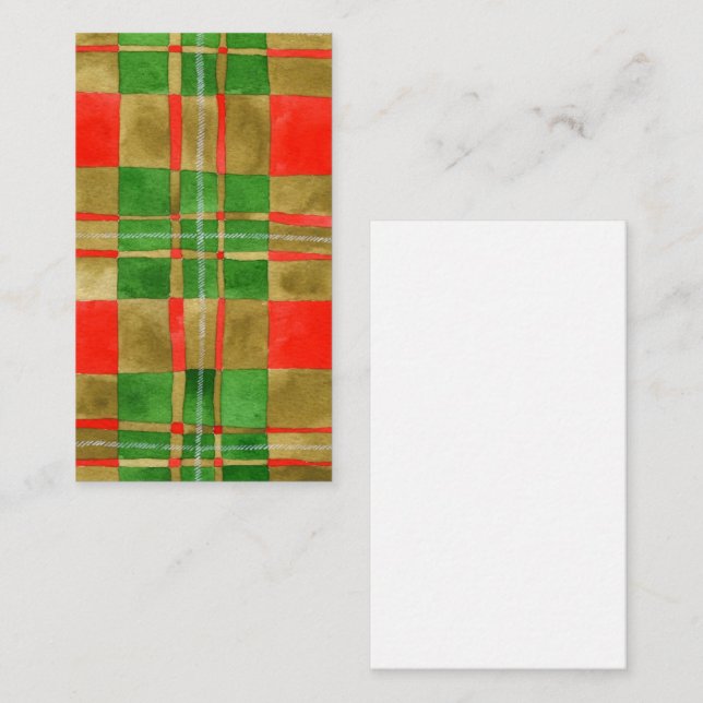 Tarjeta plana MAC GREGOR TARTAN 3.5x2 / vertical (Anverso / Reverso)