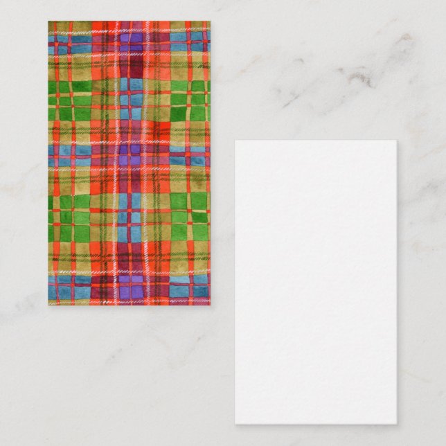 Tarjeta plana MAC RAE TARTAN 3.5x2 (Anverso / Reverso)