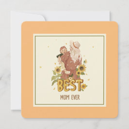 Tarjeta plana "Madre e hija en boho elegante"