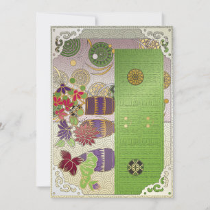 Tarjeta plana Mah Jong Green Table
