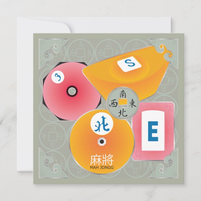 Tarjeta plana Mah Jongg Bettors (Anverso)