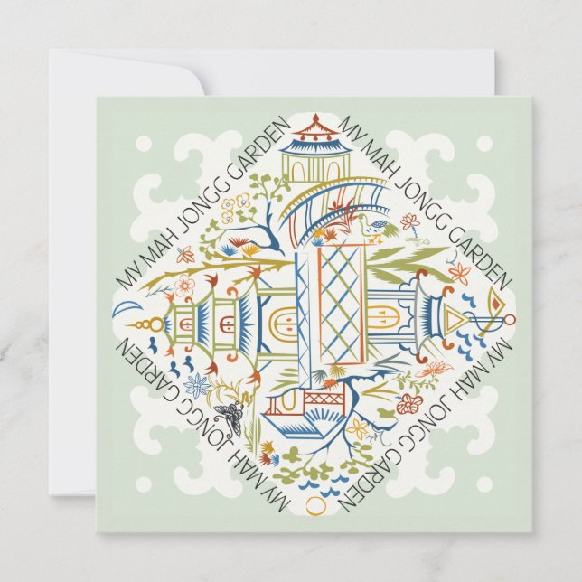 Tarjeta plana Mah Jongg Garden (Anverso)