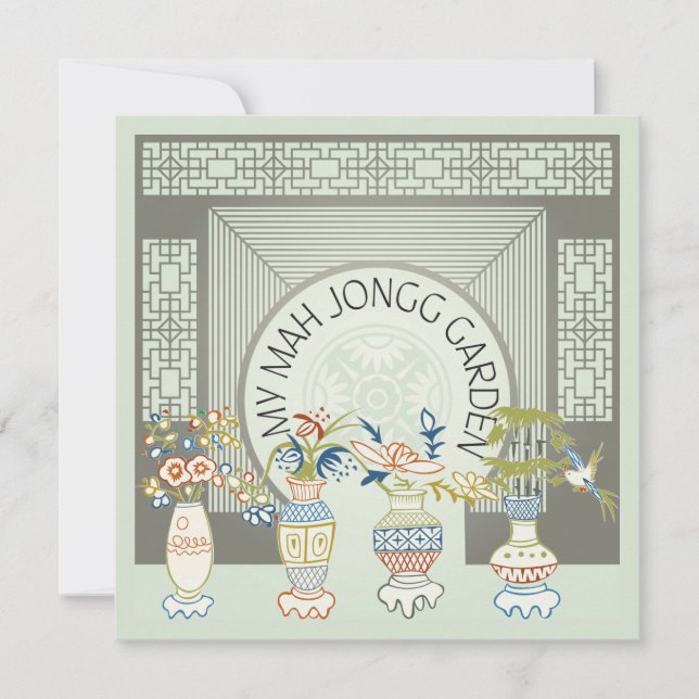 Tarjeta plana Mah Jongg Garden (Anverso)