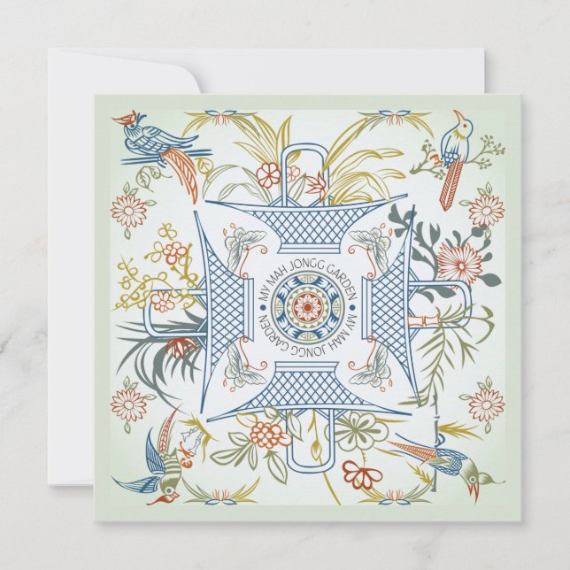 Tarjeta plana Mah Jongg Garden (Anverso)