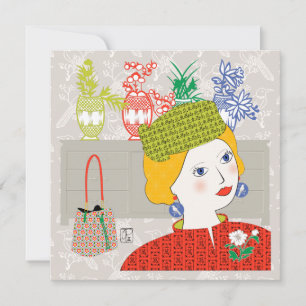 Tarjeta plana Mah Jongg Lady 03