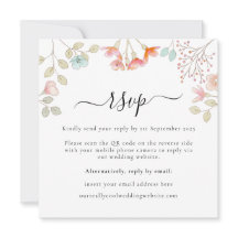 Tarjeta plana Messy Wildflowers RSVP