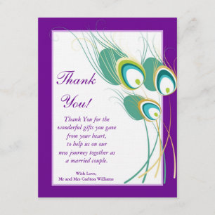 Tarjeta plana moderna de agradecimiento para boda 