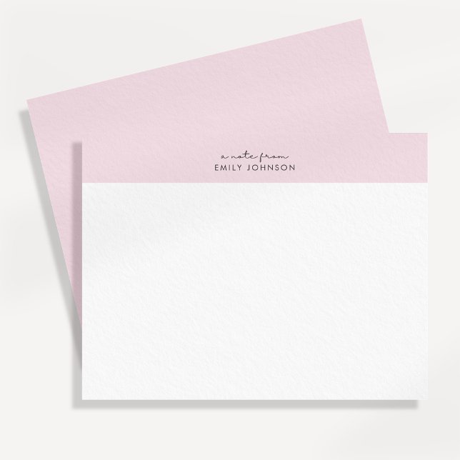 Tarjeta plana moderna rosa y blanca con nota (Subido por el creador)