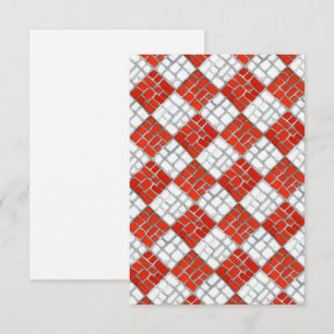 TARJETA PLANA MOSAICO DE VERIFICACIÓN ROJA 3.5x5 /