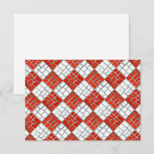 TARJETA PLANA MOSAICO DE VERIFICACIÓN ROJA 3.5X5 /