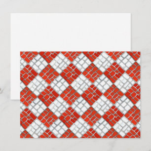 TARJETA PLANA MOSAICO DE VERIFICACIÓN ROJA 4.5x6.2
