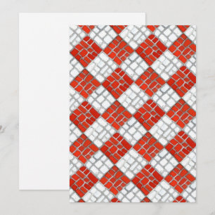 TARJETA PLANA MOSAICO DE VERIFICACIÓN ROJA 5x7 / V