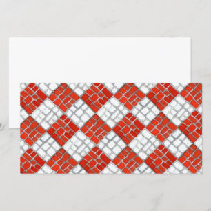 TARJETA PLANA MOSAICO DE VERIFICACIÓN ROJA 8x4 / H