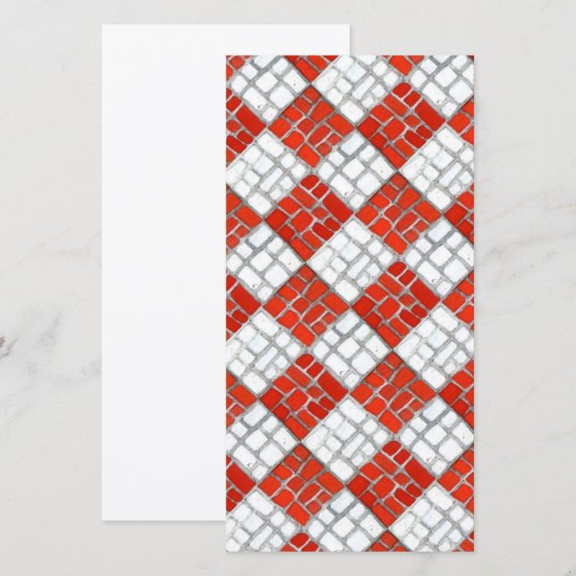 TARJETA PLANA MOSAICO DE VERIFICACIÓN ROJA 8x4 / V (Anverso / Reverso)