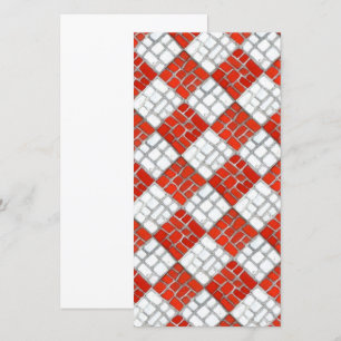 TARJETA PLANA MOSAICO DE VERIFICACIÓN ROJA 8x4 / V