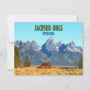 Tarjeta plana panorámica Jackson Hole Wyoming