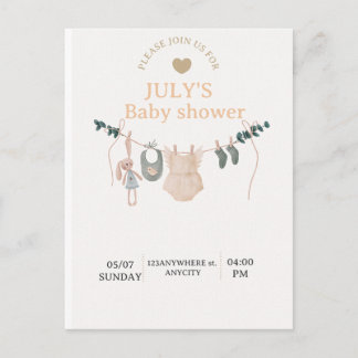Tarjeta plana para baby shower