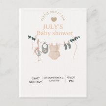 Tarjeta plana para baby shower