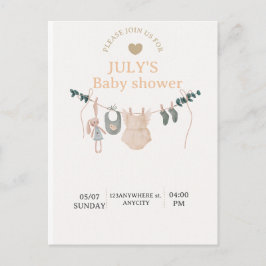 Tarjeta plana para baby shower