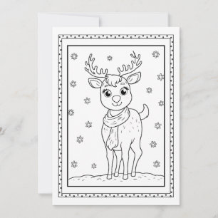 Tarjeta plana para colorear de Navidad para niños
