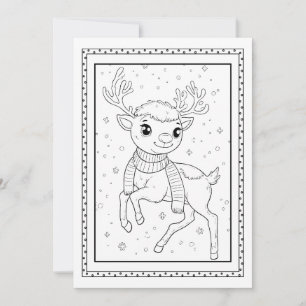 Tarjeta plana para colorear de Navidad para niños