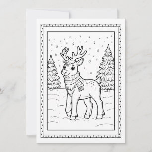 Tarjeta plana para colorear de Navidad para niños