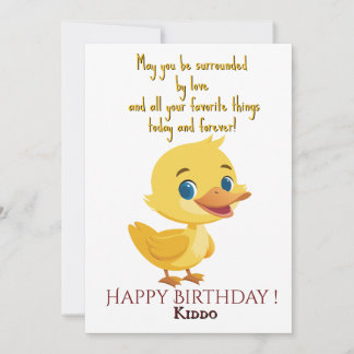 Tarjeta plana para cumpleaños de niño