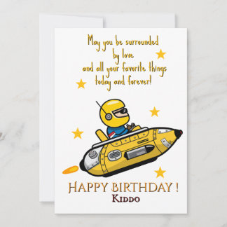 Tarjeta plana para cumpleaños de niño