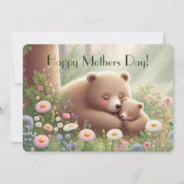 Tarjeta plana para el día de la madre y el bebé de